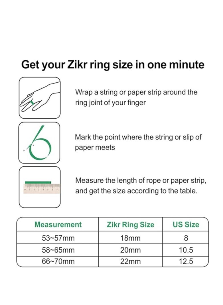 iQIBLA Smart Tasbih Plastic Zikr Lite Ring Black 20MM - Image 3