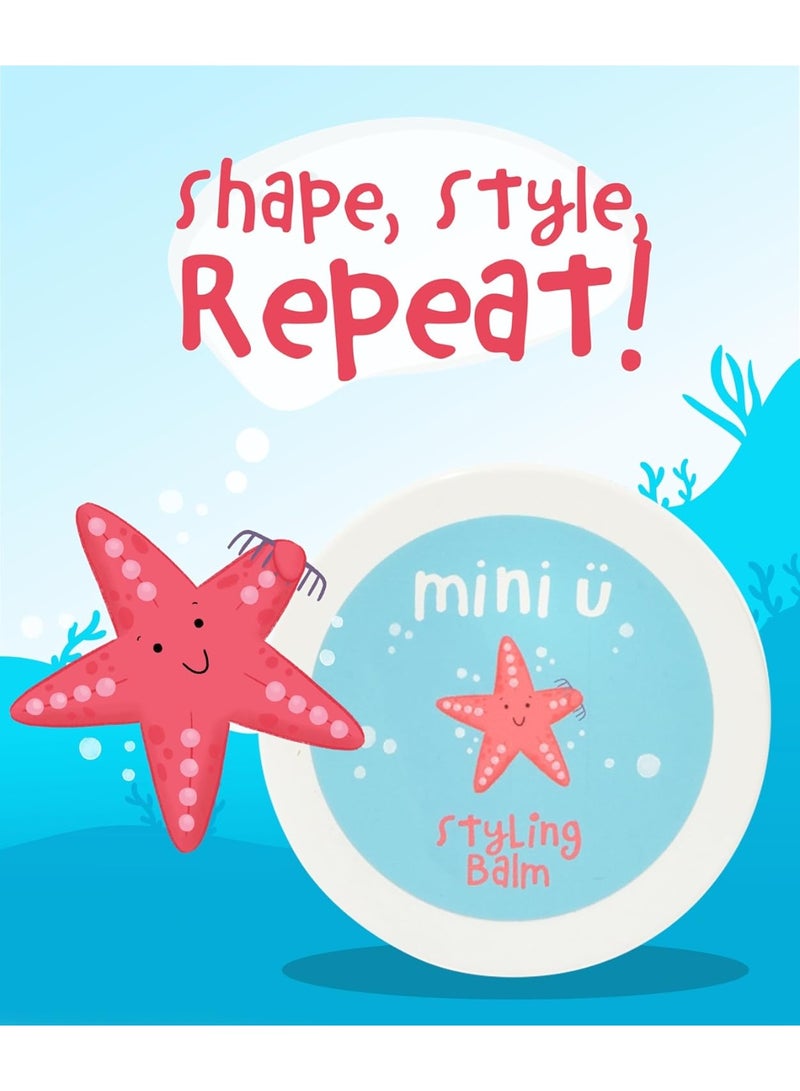 Mini U Kids Styling Balm 100ml, Watermelon Scented Vegan Hair Styling Cream With Jojoba Oil, Easy Wash Hair Balm For Toddlers & Children, Light Hold For All Hair Types - Image 2