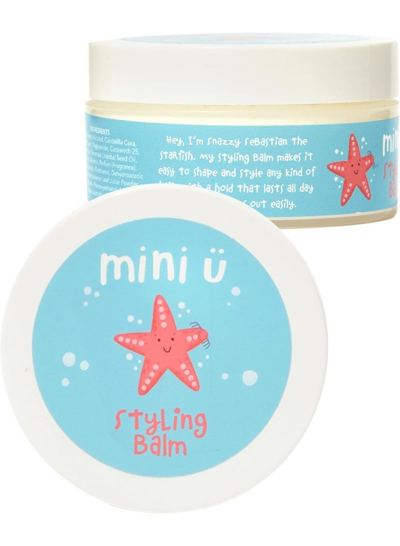 Mini U Kids Styling Balm 100ml, Watermelon Scented Vegan Hair Styling Cream With Jojoba Oil, Easy Wash Hair Balm For Toddlers & Children, Light Hold For All Hair Types - Image 1