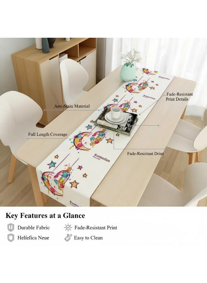 Y&D Eid Mubarak Table Flag Table Runner Ramadan Kareem Table Decorations  Ramadan Decor Sets For Dining Supply 33*150cm - Image 4