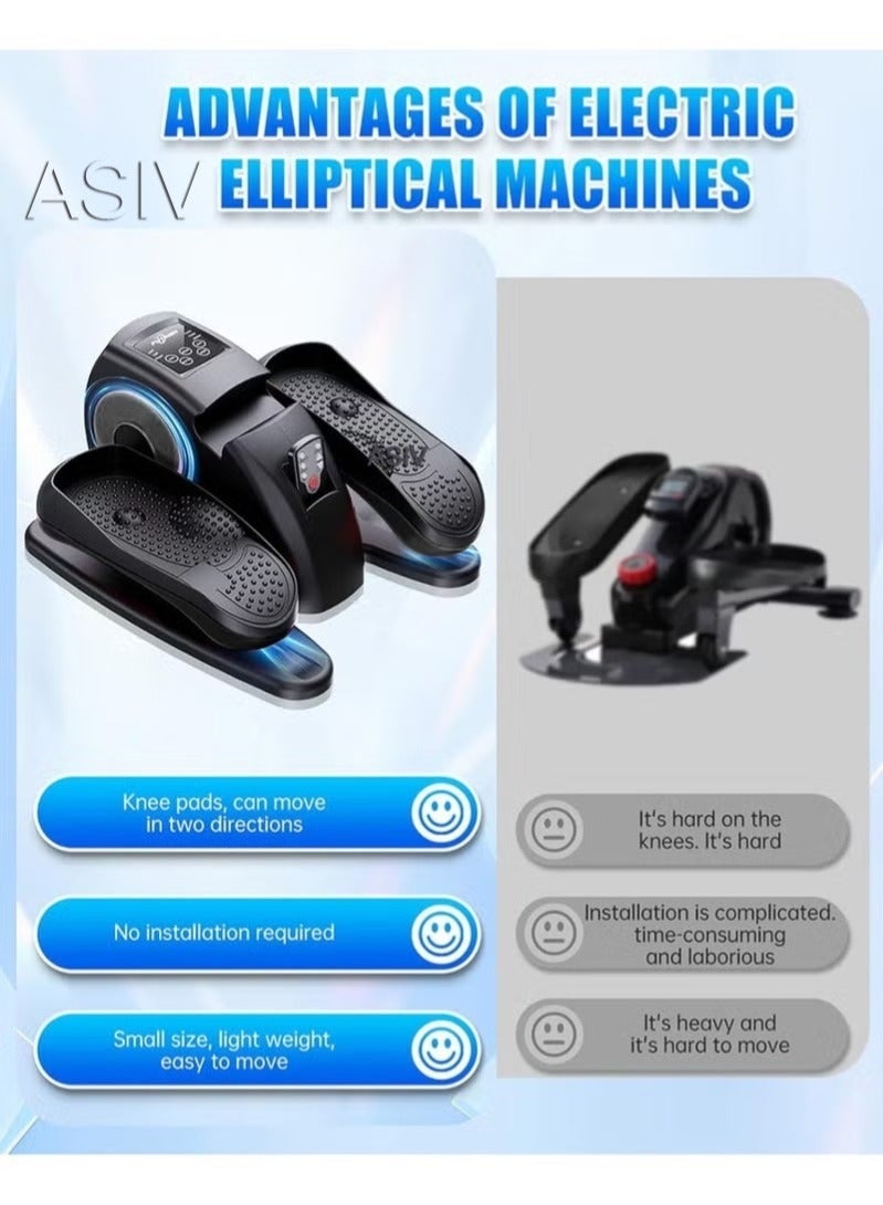 ASIV Under Desk Elliptical Machine, Ellipse Leg Exerciser for Seniors Fully Assembled, Quiet & Portable Electric Seated Pedal Exerciser with Remote Control & 12 Adjustable Speeds, black - Image 5