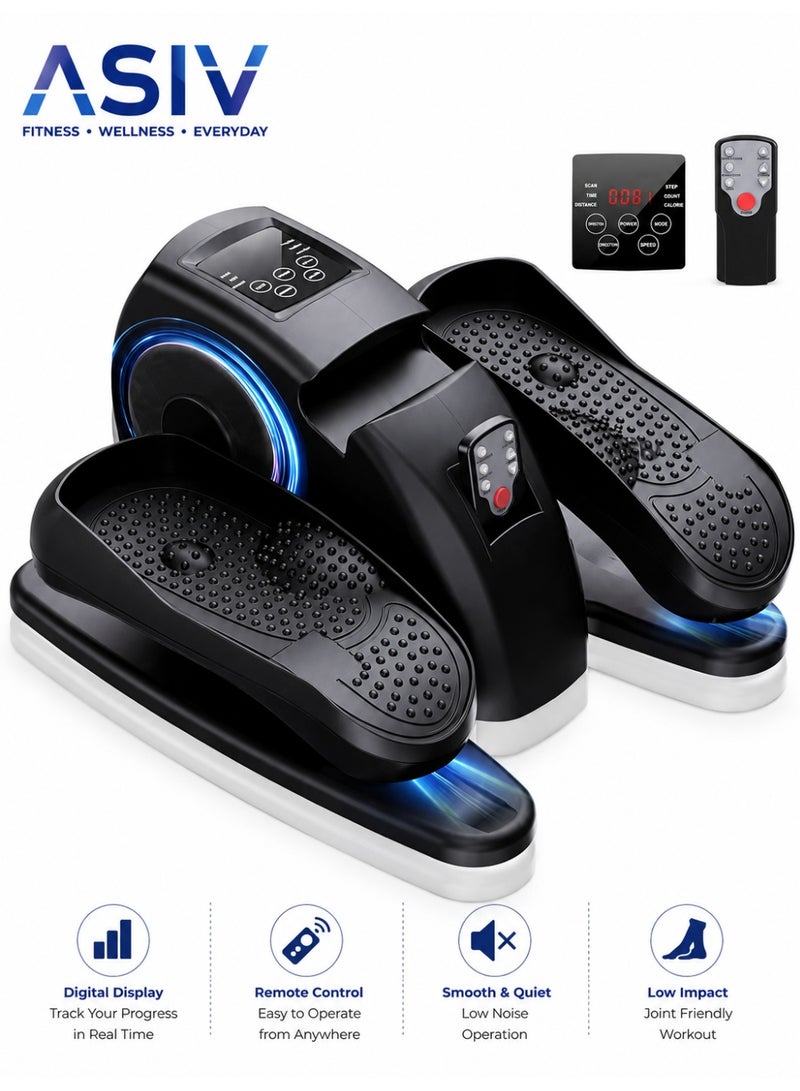 ASIV Under Desk Elliptical Machine, Ellipse Leg Exerciser for Seniors Fully Assembled, Quiet & Portable Electric Seated Pedal Exerciser with Remote Control & 12 Adjustable Speeds, black - Image 1