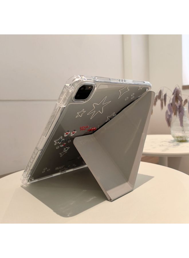 Three-fold Y-shaped Ipad Case 10.2 Inch Apple 789 Generation Magnetic Suction 10 With Pen Slot Air3 Anti-fall 6MINI7 Protective Cover-Color:Raw Edge Cat Y-Applicable Models:2024air6 11inch - Image 4