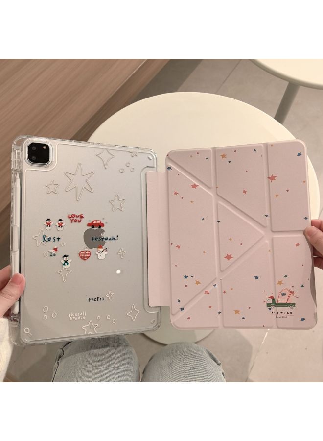 Three-fold Y-shaped Ipad Case 10.2 Inch Apple 789 Generation Magnetic Suction 10 With Pen Slot Air3 Anti-fall 6MINI7 Protective Cover-Color:Raw Edge Cat Y-Applicable Models:2024air6 11inch - Image 2