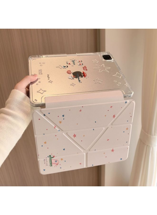 Three-fold Y-shaped Ipad Case 10.2 Inch Apple 789 Generation Magnetic Suction 10 With Pen Slot Air3 Anti-fall 6MINI7 Protective Cover-Color:Raw Edge Cat Y-Applicable Models:2024air6 11inch - Image 5
