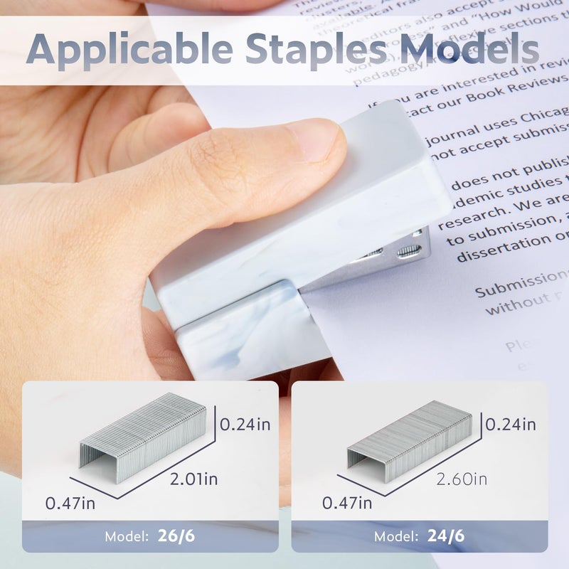NUSIGN Mini Stapler with 830 Staples, Small Cute Desk Staplers, 25 Sheet Capacity, Fluid Blue - Image 3