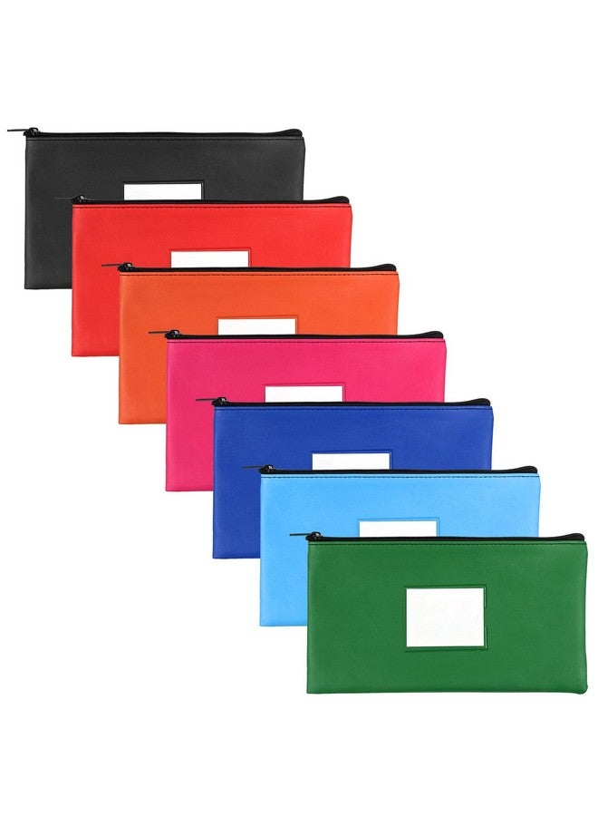 VOCHIC 7 Pack 7 Days Money Bags With Zipper 11.2X6.1 Inch Bank Bags Money Pouch For Cash Security Bank Deposit Bag Utility Coin Bag Leatherettecash Bag Utility Pouch Check Wallet (Assorted 7 Colors) - Image 1