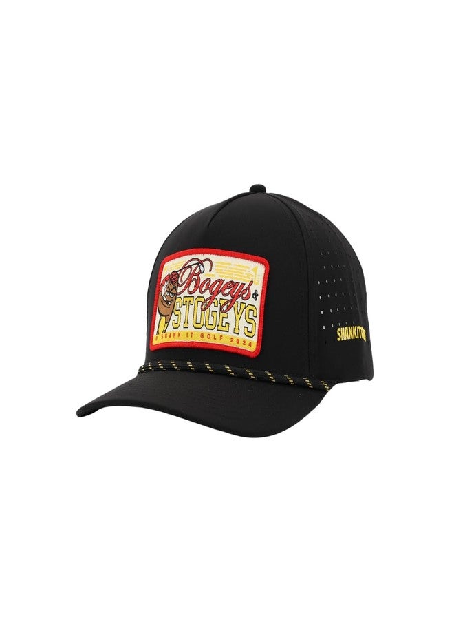 SHANKITGOLF Bogeys and Stogies Golf Hat Funny Golf Gift Adjustable Hat (Black) - Image 1