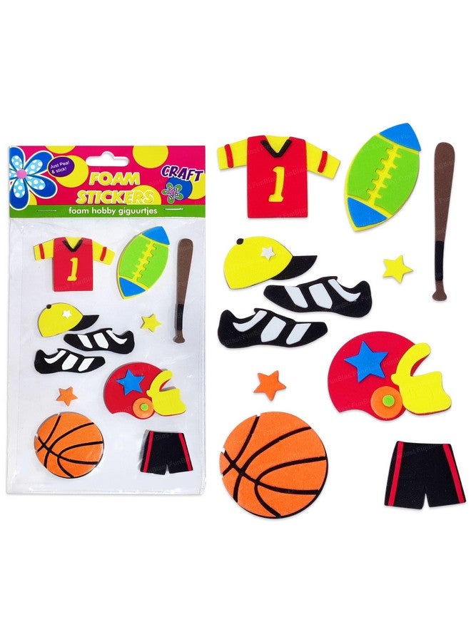 فنبلاست ملصقات إسفنجية من فن بلاست - ملصقات منفوخة ذاتية اللصق ثلاثية الأبعاد للأطفال، ملصقات بطابع كرتوني للأعمال الفنية والحرفية، وحجز القصاصات، والديكور، ومشاريع الأطفال (متعددة الألوان) (رياضية) - Image 1