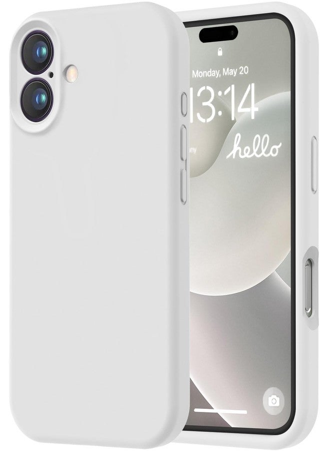 LOVE 3000 جراب LOVE 3000 مصمم خصيصًا لهاتف iPhone 16، مصنوع من السيليكون الفاخر مع بطانة ناعمة من الألياف الدقيقة المقاومة للخدش، جراب واقٍ مقاوم للصدمات مناسب للرجال والنساء والفتيات، مقاس 6.1 بوصة، لون أبيض - Image 1