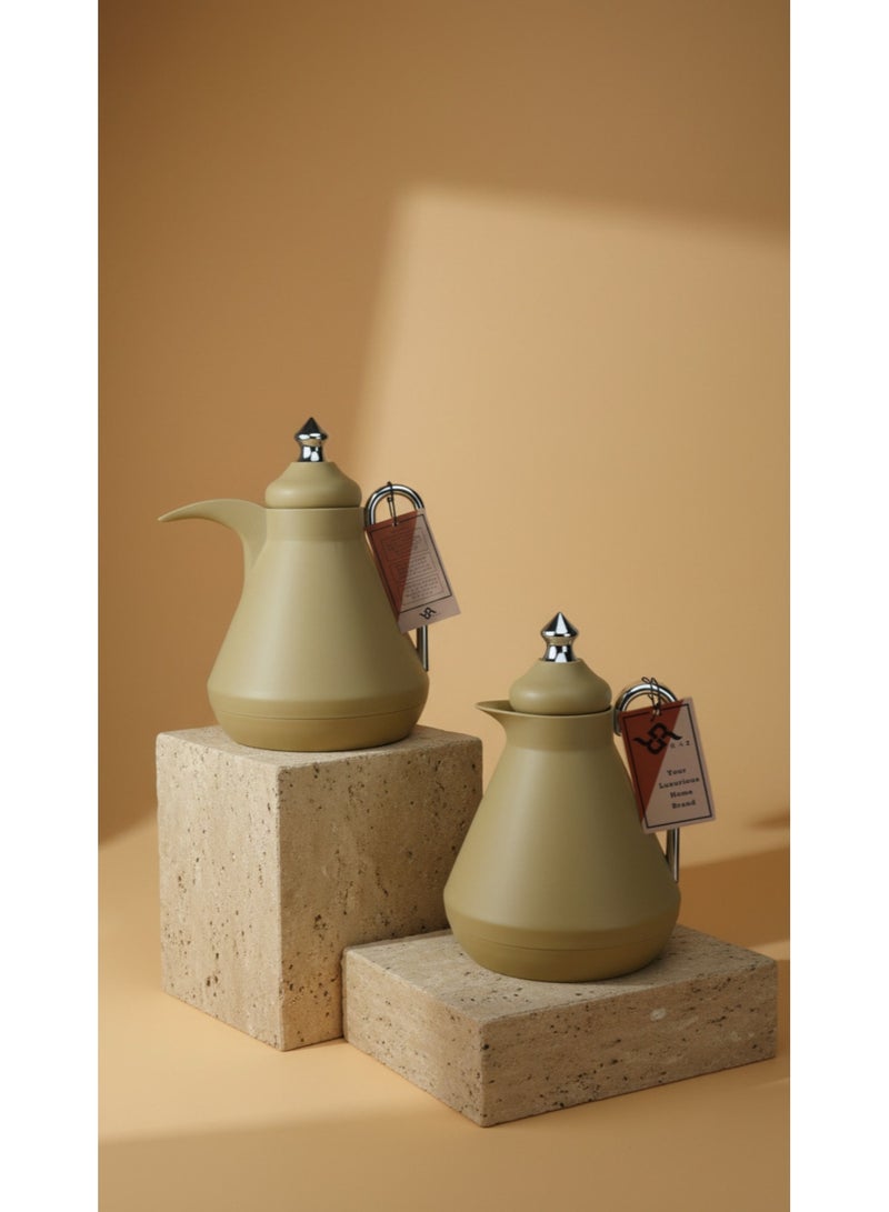 Raz طقم ترمس فاخر للقهوة والشاي العربي | ترمس تقديم معزول حرارياً بجدار مزدوج | طقم فاخر من قطعتين - Image 1