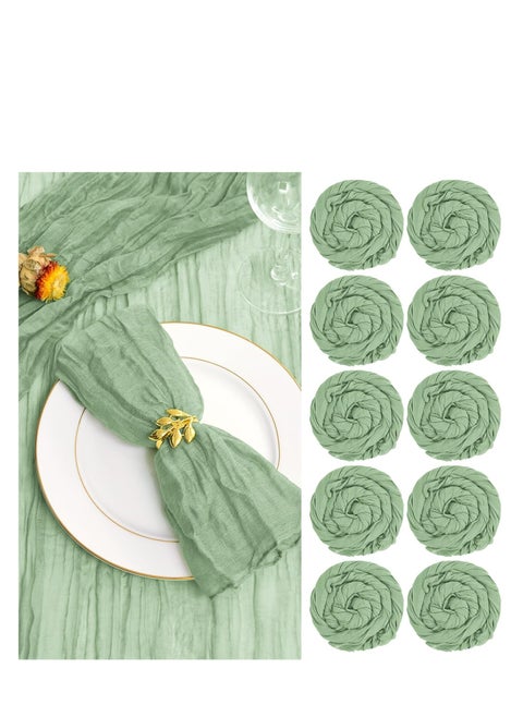 10 Pack Table Napkins Wrinkled Table Napkins Rustic Decorative Napkins for Weddings Party Dinner Table, 20 x 20 Inch