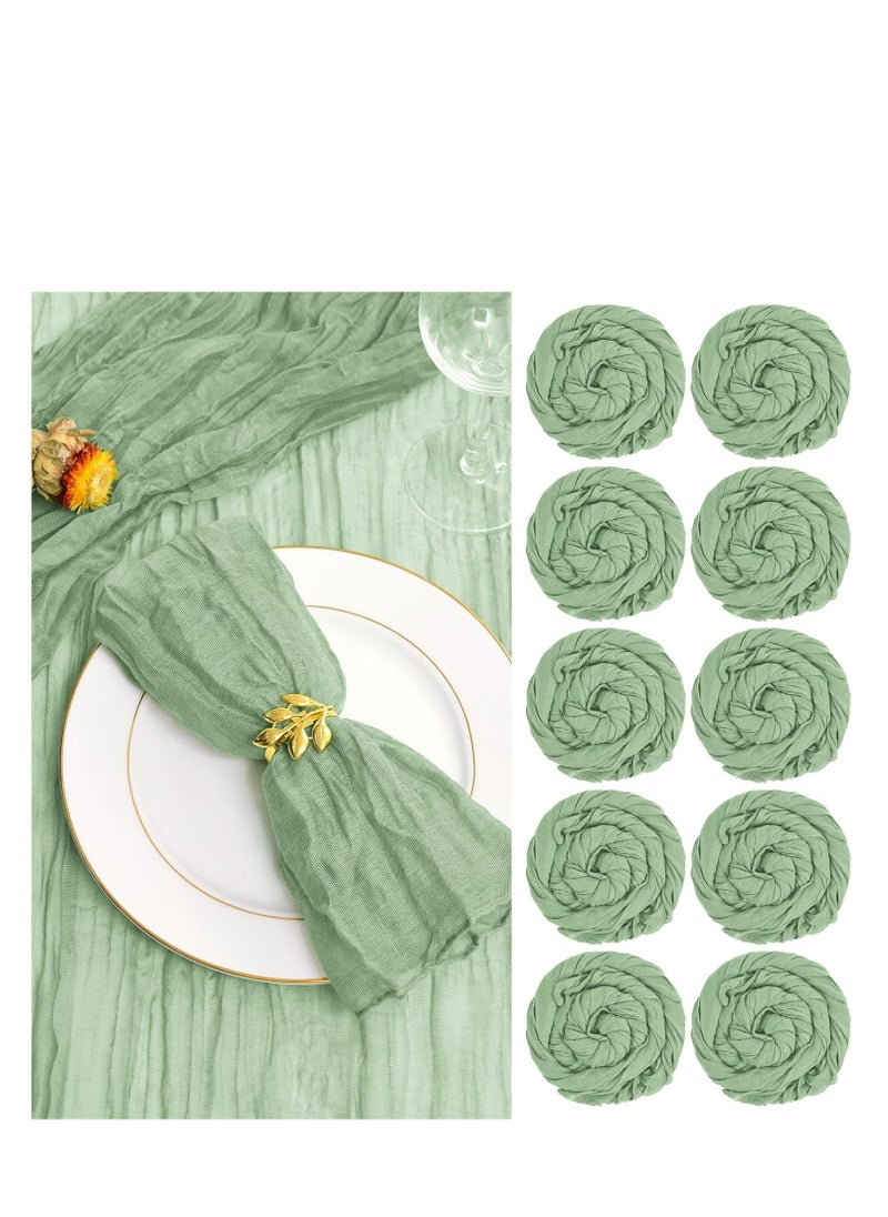 Oasisgalore 10 Pack Table Napkins Wrinkled Table Napkins Rustic Decorative Napkins for Weddings Party Dinner Table, 20 x 20 Inch  - Image 1