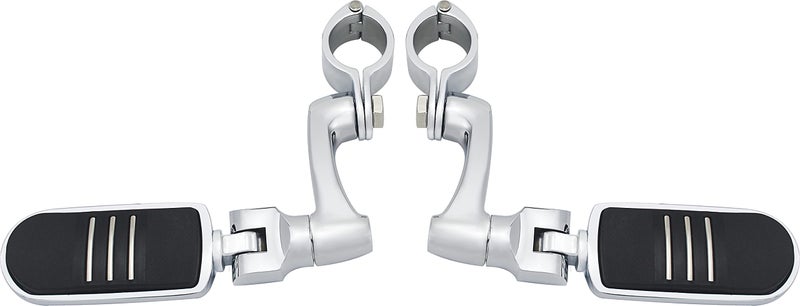 FOVPLUE 1", 1.25" Highway Footpegs,Adjustable Highway Peg for Harley Touring Softail Dyna Sportster Honda Kawasaki Suzuki Yamaha Indian Victory with 1", 1-1/4",22-35mm Engine Guards/Tubing,Chrome - Image 1