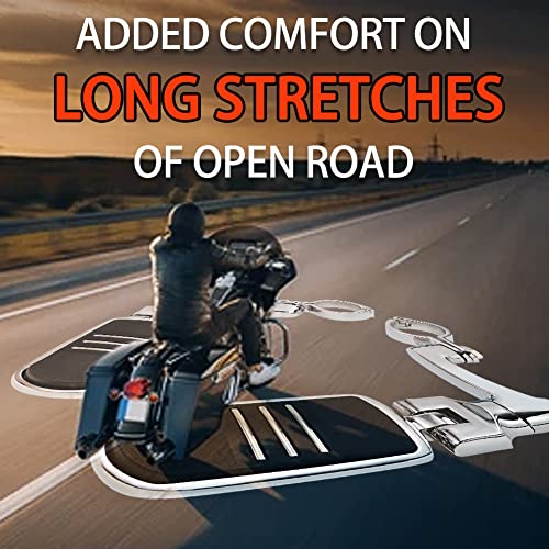 FOVPLUE 1", 1.25" Highway Footpegs,Adjustable Highway Peg for Harley Touring Softail Dyna Sportster Honda Kawasaki Suzuki Yamaha Indian Victory with 1", 1-1/4",22-35mm Engine Guards/Tubing,Chrome - Image 3