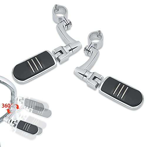 FOVPLUE 1", 1.25" Highway Footpegs,Adjustable Highway Peg for Harley Touring Softail Dyna Sportster Honda Kawasaki Suzuki Yamaha Indian Victory with 1", 1-1/4",22-35mm Engine Guards/Tubing,Chrome - Image 2