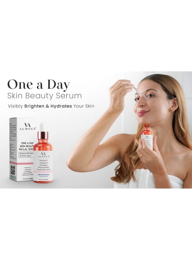 AA almoes Almoes Serum 20% Vitamin Calpha Arbutin Polyglutamic Acidhyaluronic Acid Vit Ecollagenporeminimizing Formula Brightening Face & Eye Serum 1 Fl Oz - Image 2