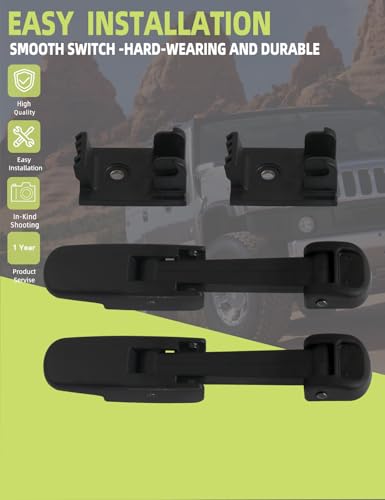 HONFQP Hood Latch with Catch Bracket 2PCS Compatible with Hummer H2 2003-2009 Accessories Parts Replaces 15097841 15186697 - Image 2