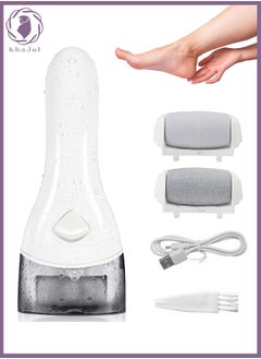 KHAJUL Electric Hard Skin Remover Foot Callus Remover Electric Foot File Rechargeable Dead Skin Remover for Feet Electric Pedicure Kit Proffessinal Feet Care with 2 Roller Heads 1 Cleaning Brush USB Cord  - Image 1