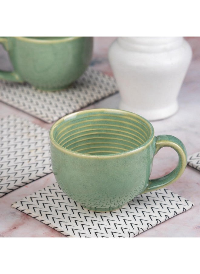 HOMEARTE INDIA Cotton Fabric Coated MDF Square Coaster Set of 4 | Stylish Drink Coasters | Durable and Elegant Table Décor with Cotton Fabric Finish - Image 2
