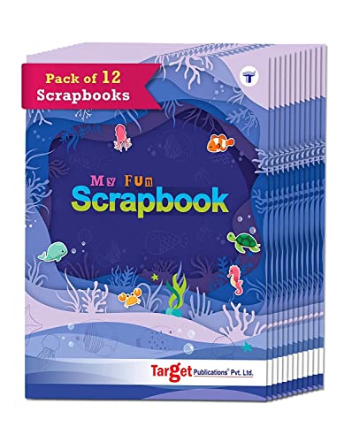 TARGET PUBLICATIONS Scrapbook for Kids | Soft Bound | A4 Size Approx |32 Multicolour Pages |Unruled Colorful Paper Sheets for Projects,School,DIY Art & Craft |Scrapbook Ideas|28 x 21.5 cm|120 GSM | Pack of 12 - Image 1