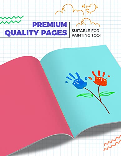 TARGET PUBLICATIONS Scrapbook for Kids | Soft Bound | A4 Size Approx |32 Multicolour Pages |Unruled Colorful Paper Sheets for Projects,School,DIY Art & Craft |Scrapbook Ideas|28 x 21.5 cm|120 GSM | Pack of 12 - Image 5