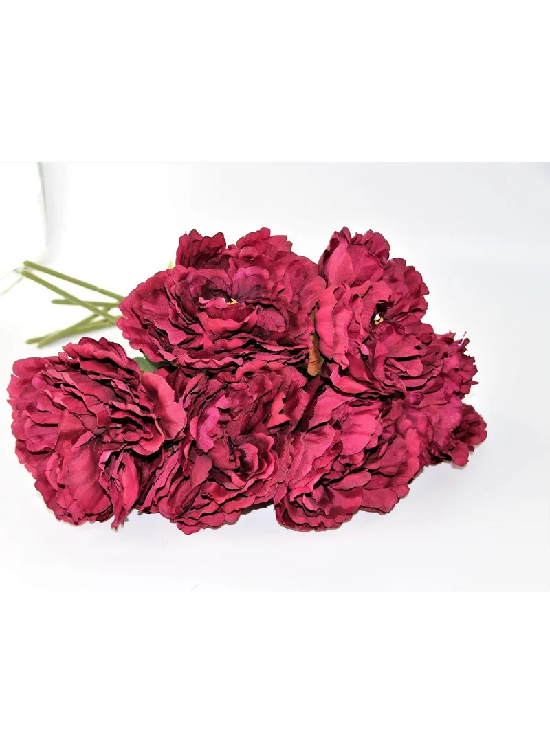 Mikasa Moor 318659 Claret Red Peony Set of 6 Artificial Flowers