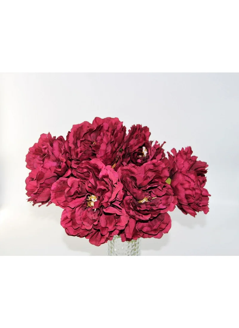 Mikasa Moor 318659 Claret Red Peony Set of 6 Artificial Flowers