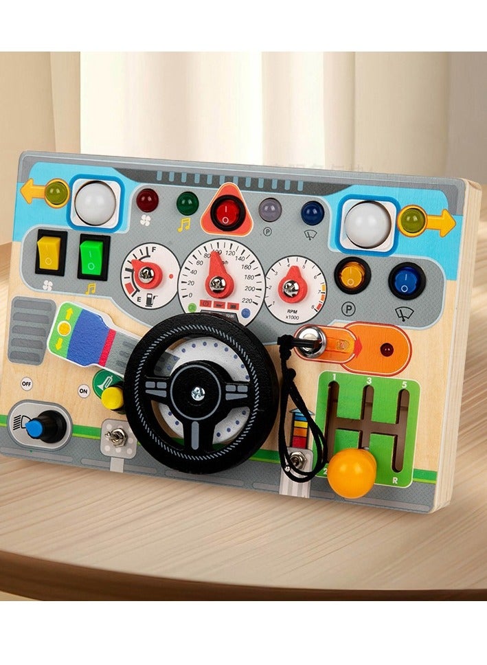 Children's Early Education Simulation Steering Wheel Electronic Switch Light Educational Puzzle Toy - Image 1