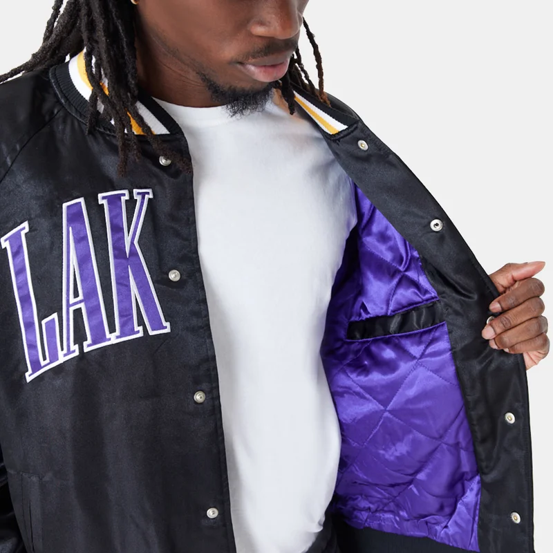 NEW ERA Men's NBA Los Angeles Lakers Off Court Retro Wordmark Jacket