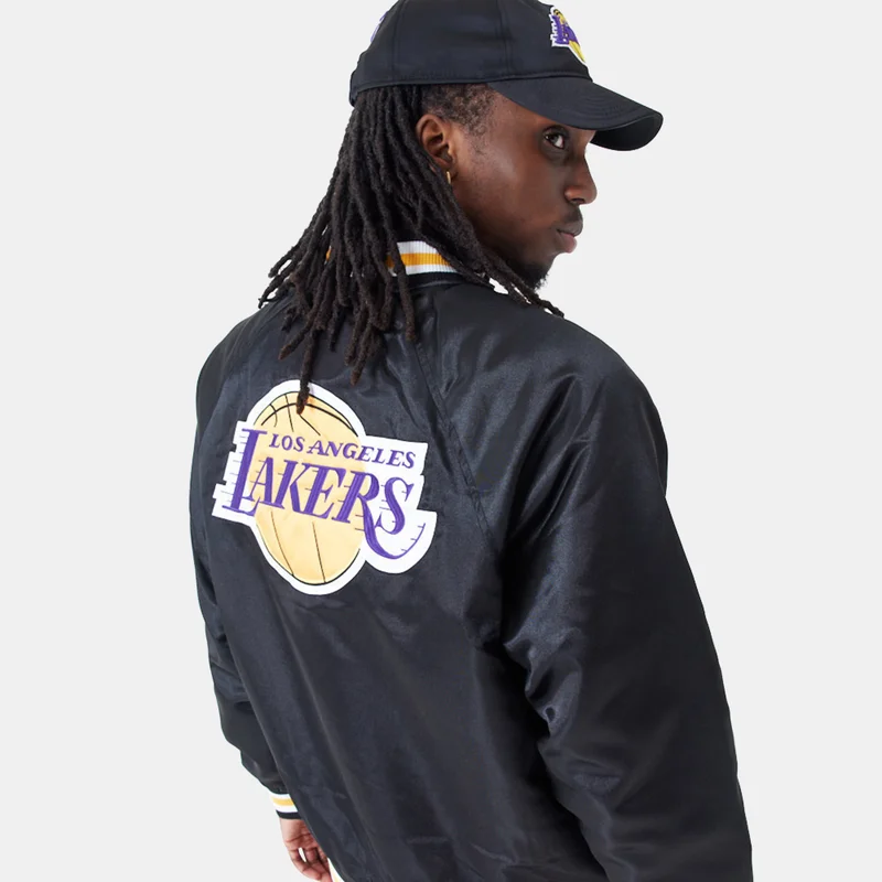 NEW ERA Men's NBA Los Angeles Lakers Off Court Retro Wordmark Jacket