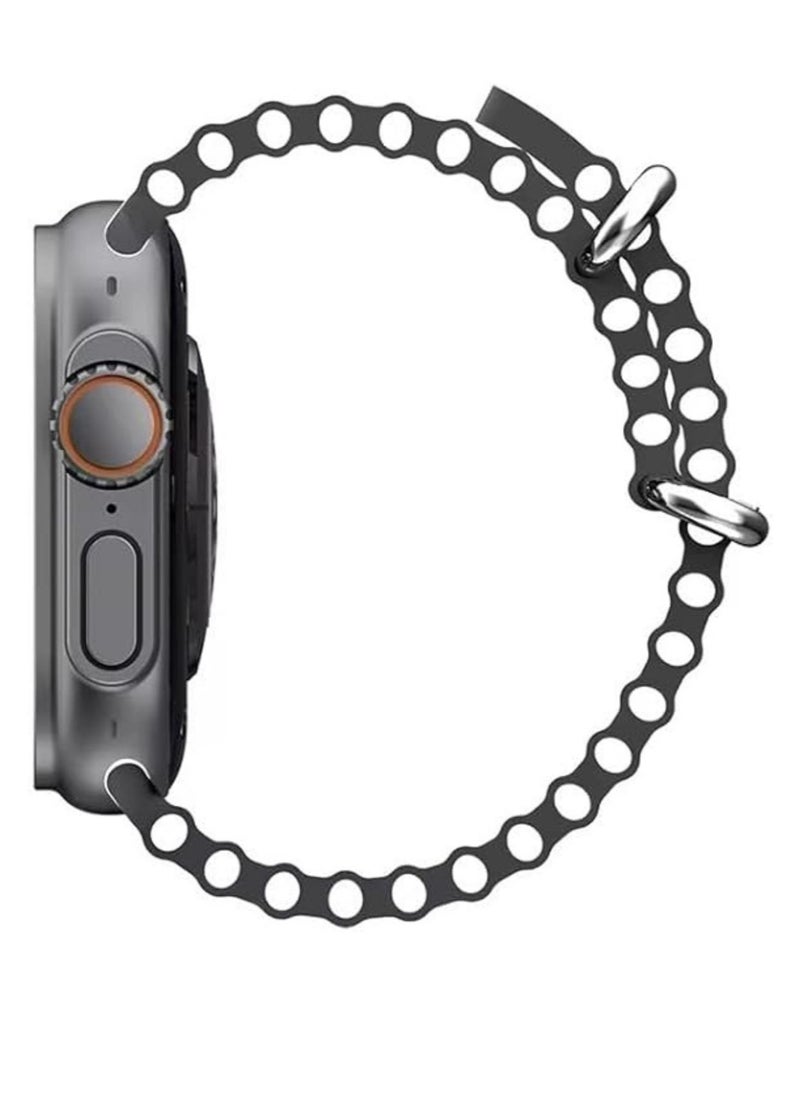 Generic - Smart Watch for Girls, Boys, Teens, Men & Women with Health Monitor, Fitness Tracker, Call & App Notifications – Black Dial & Strap Silver Dial & Orange Strap - Image 1