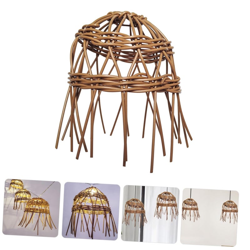 Rustic Rattan Woven Hanging Lamp Shade For Ceiling Light Indoor Living Room Bedroom - Image 4