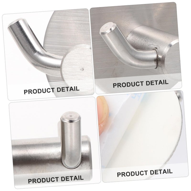 Stainless Steel Double Hooks 2 Sets No Drill Installation Wall Mounted Door Hanger - Image 3