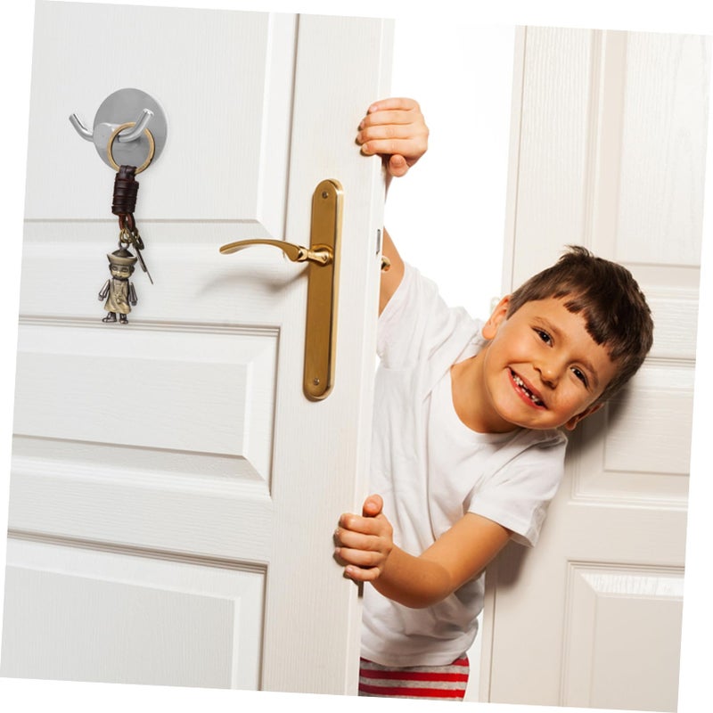 Stainless Steel Double Hooks 2 Sets No Drill Installation Wall Mounted Door Hanger - Image 5