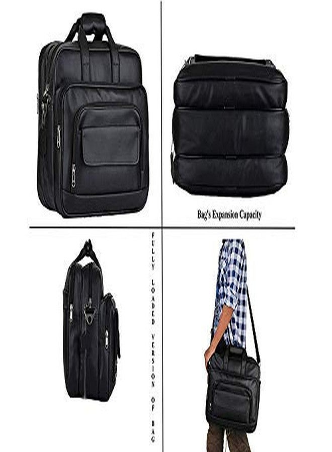 DADDY - G Daddy G Black Artificial Leather Handmade Men Laptop Bag Cross Over Shoulder Messenger Bag Office Bag - Image 5