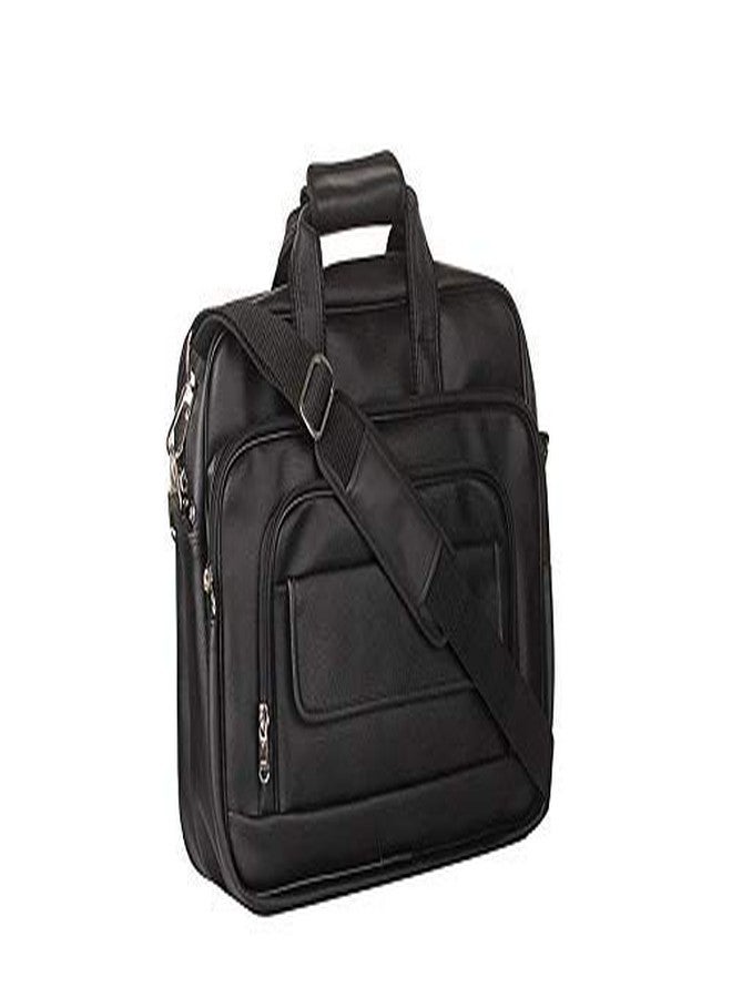 DADDY - G Daddy G Black Artificial Leather Handmade Men Laptop Bag Cross Over Shoulder Messenger Bag Office Bag - Image 1