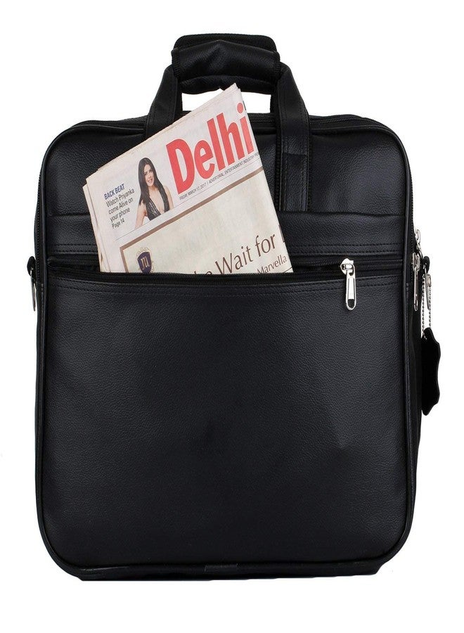 DADDY - G Daddy G Black Artificial Leather Handmade Men Laptop Bag Cross Over Shoulder Messenger Bag Office Bag - Image 4