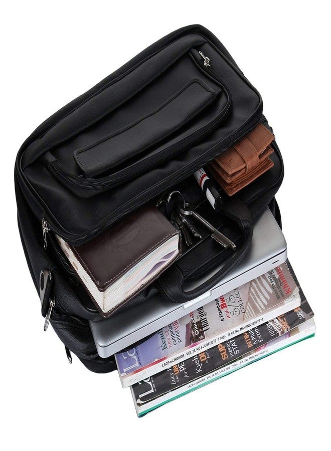 DADDY - G Daddy G Black Artificial Leather Handmade Men Laptop Bag Cross Over Shoulder Messenger Bag Office Bag - Image 3