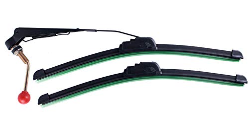 Xislet Dual Wiper Kit UTV Hand Operated Windshield Wiper Compatible with Polaris Ranger RZR Can Am Kawasaki Honda Pioneer Golf Cart Windshield Washer Wiper Instruction Included