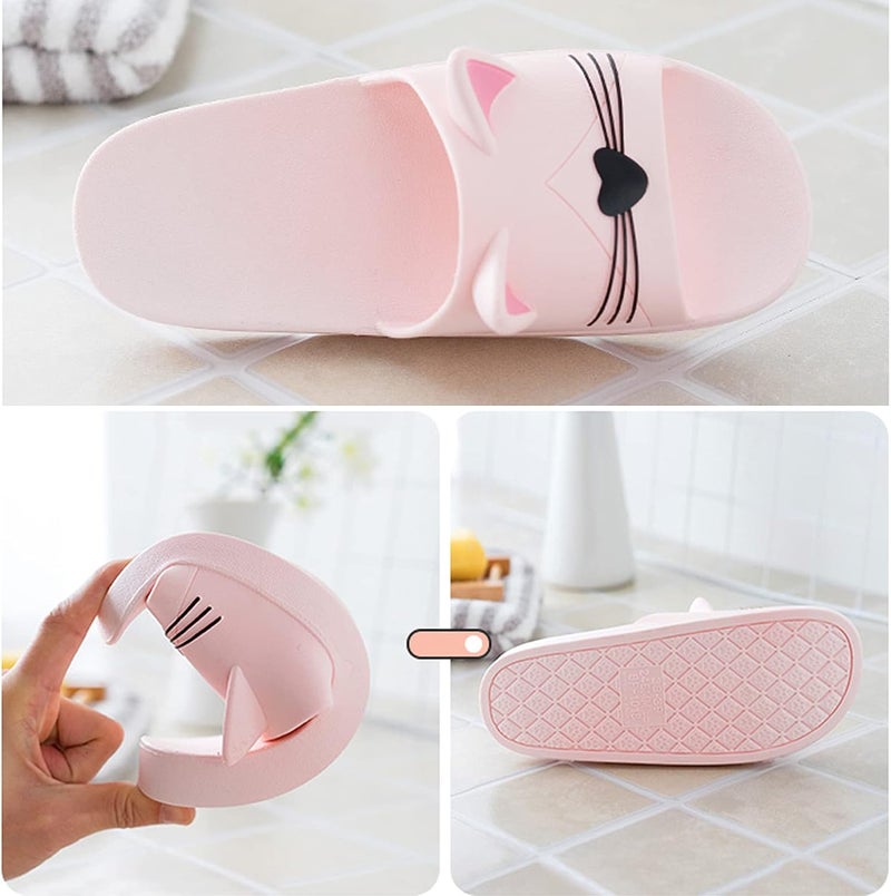 AioTio Women's Slippers, Indoor Non Slip Slippers, Cat Shaped Cute Cartoon Slippers - Image 3