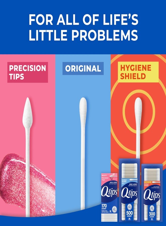 Q-tips Cotton Swabs, Variety Pack, Original, Hygiene Shield and Precision Tips for Home, First Aid and Beauty Care, Made with 100% Cotton, 1440 Count - Image 3