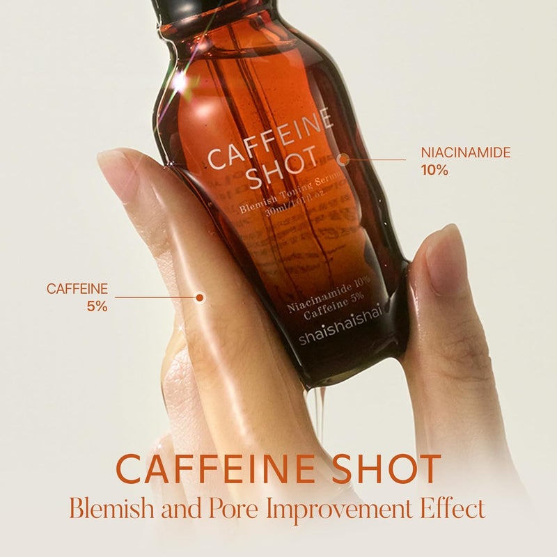 Shaishaishai CAFFEINE SHOT Blemish Toning Serum 10 Niacinamide 5 Caffeine for Hyperpigmentation Even Skin Tone Reduced Pore Size and Puffiness Pigmentation Care Korean Skin Care 101 Fl Oz - Image 3
