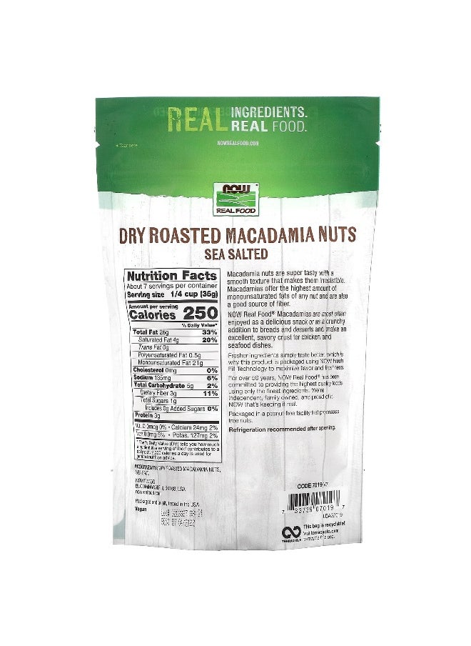 Now Foods NOW Foods, Real Food, Macadamia Nuts, Dry Roasted, Salted, 9 oz (255 g)  - Image 2