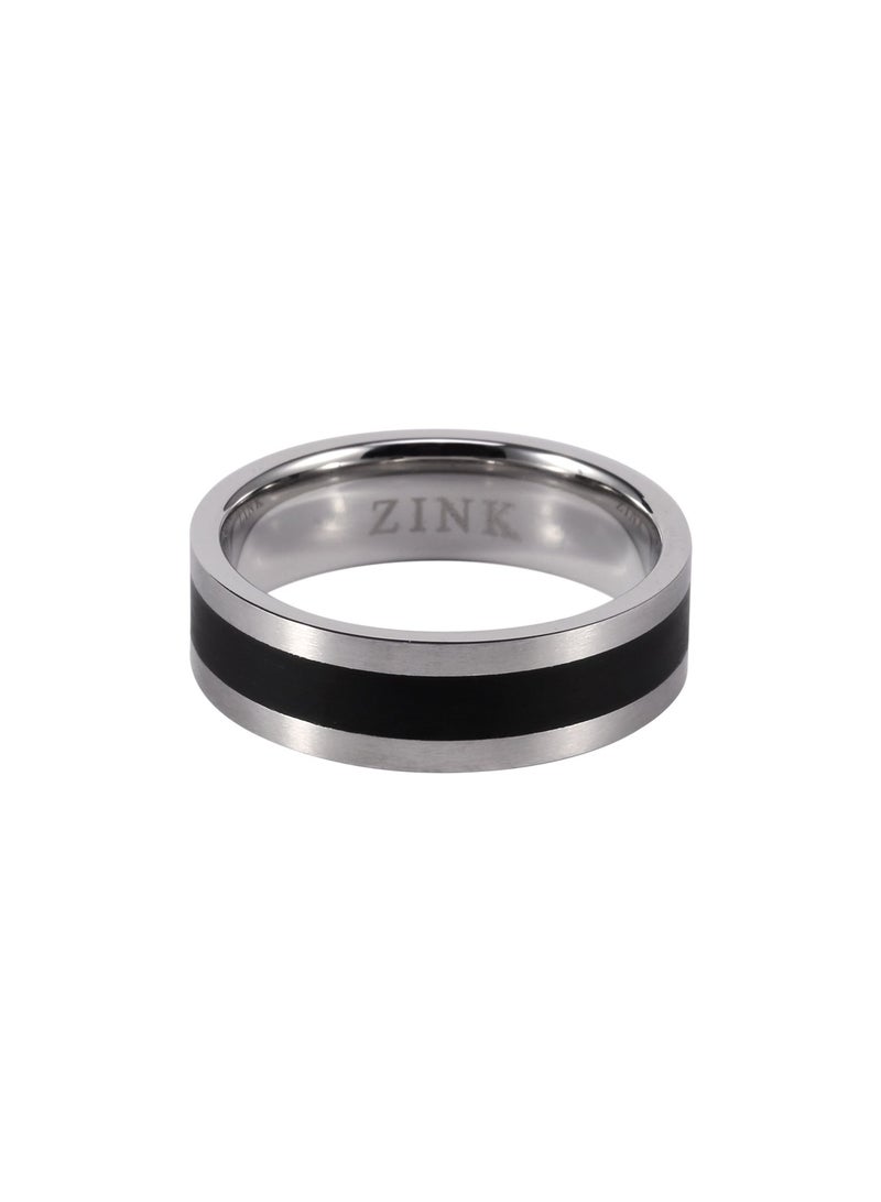 ZINK Men's Silver & Black Stainless Steel Ring | ZJRG002SMB-21 - Image 2