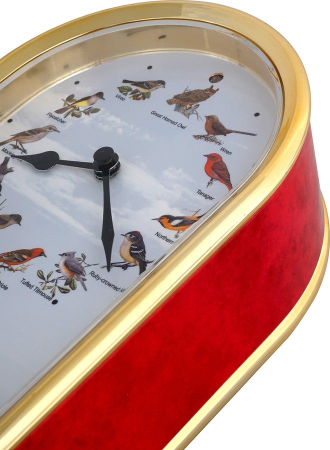 جست تايم ساعة طاولة على شكل بومة من مجموعة JUSTIME الجميلة، ارتفاعها 7.5 بوصة، تعزف 12 أغنية طيور شهيرة، ديكور منزلي متعدد الألوان، هدية فريدة (TCBD-O-RM-G) - Image 5