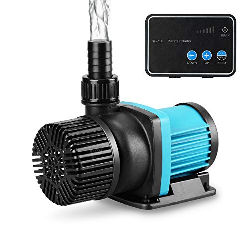 JEREPET 1250gph Aquarium 24V DC Water Pump with Controller, Submersible and Inline Return Pump for Fish Tank,Aquariums,Fountains,Sump,Hydroponic,Pond,Freshwater and Marine Water Use (32W,13.1FT) - Image 1