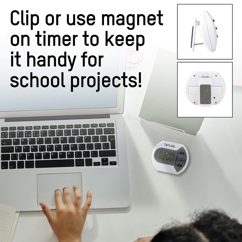 Taylor Digital Timer Counts Up and Down for School, Learning, Projects, and Kitchen Tasks - Image 2
