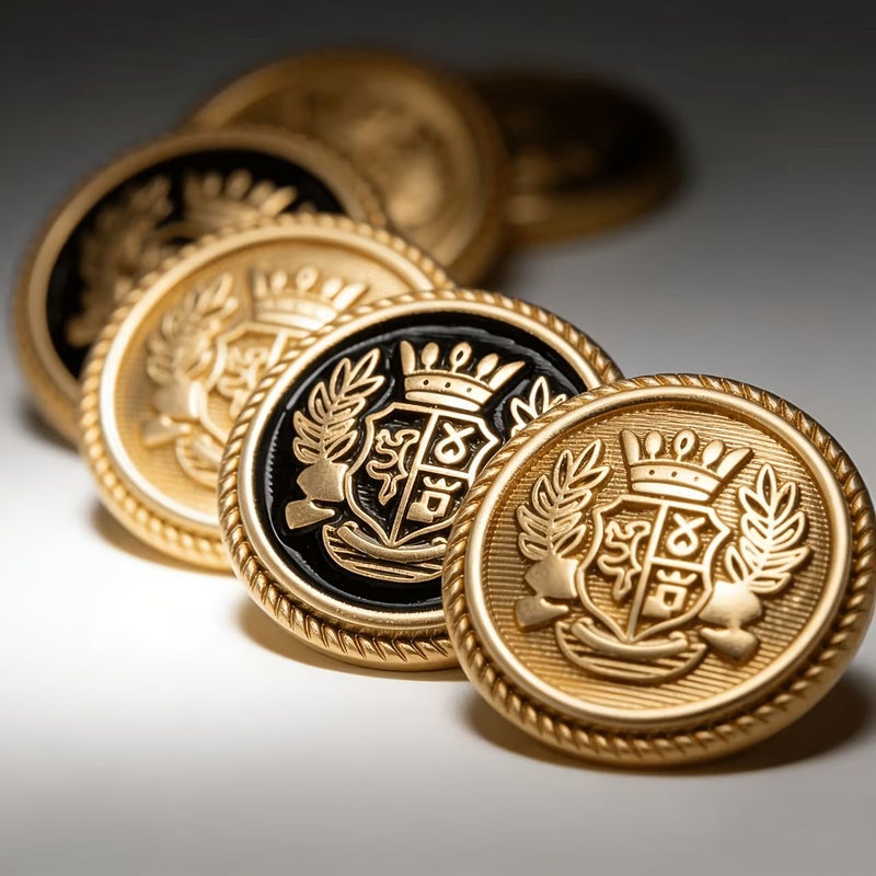 11pcs Golden Retro Metal Irregular Buttons For DIY Sweater Sewing - Image 1
