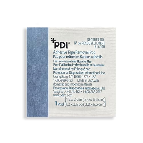 PDI Healthcare B16400 Adhesive Tape Remover Pad, 1.2" Width, 2.6" Length, Pack of 100 - Image 5